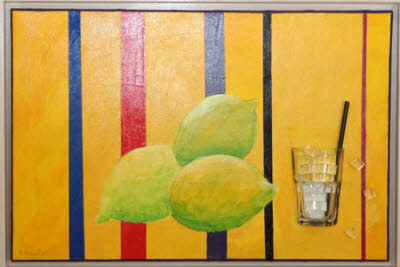 Caipirinha, Collage mit Glas  60 x 40 cm