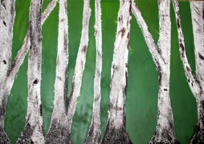 Die Ruhe eines Waldes, Acryl auf Leinwand 100 x 70 cm