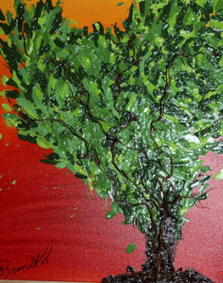 Fest verwurzelt, Acryl auf Leinwand 50 x 60 cm