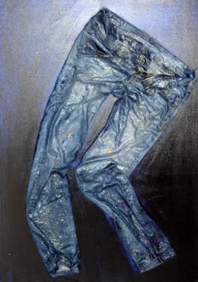 Hosenrecycling, Collage,  70 x 100 cm