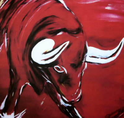 Stier, Acryl auf Leinwand 100 x 100 cm